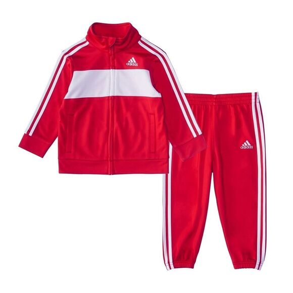 New! ADIDAS Baby Boys 2-Piece Red Track Suit Set Pants & Jacket Tricot Set 24M - Picture 1 of 4